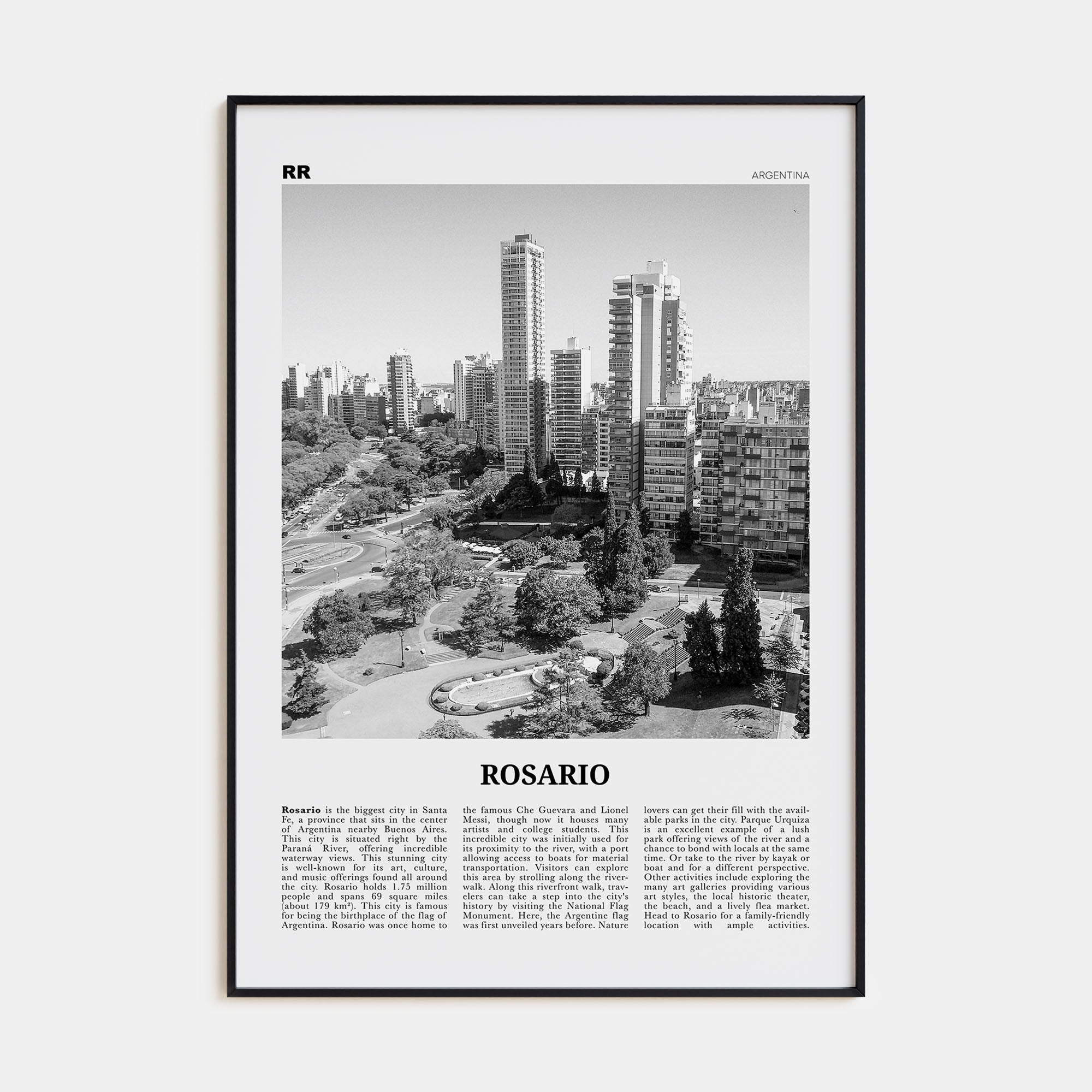 Rosario Travel B&W No 1 Poster