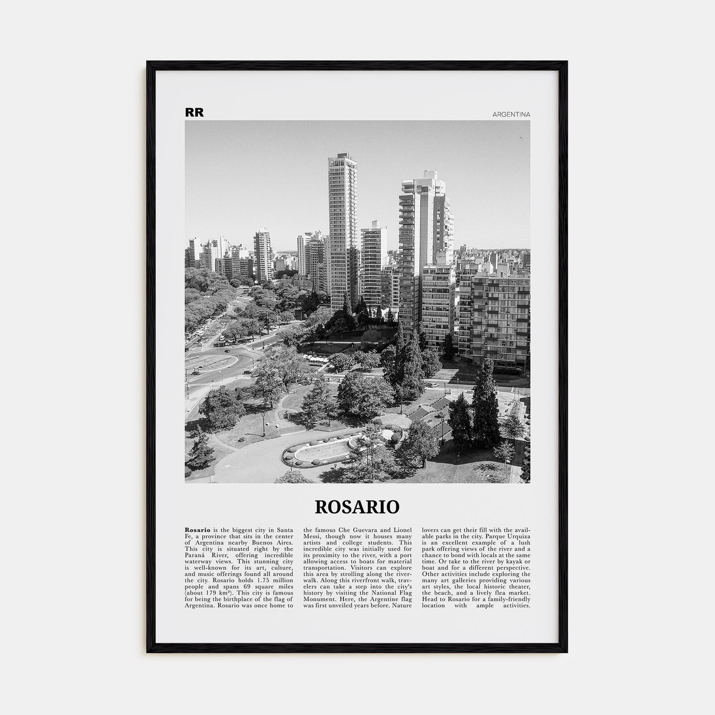 Rosario Travel B&W No 1 Poster