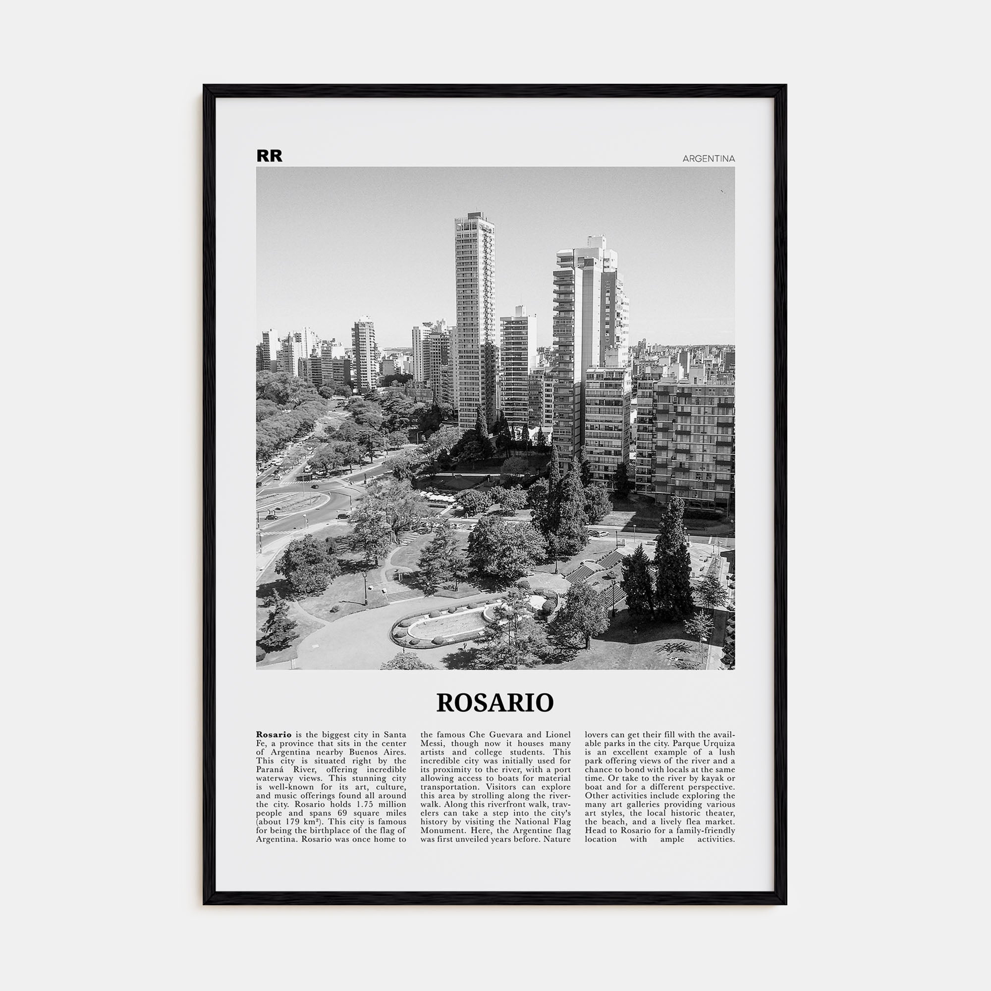 Rosario Travel B&W No 1 Poster