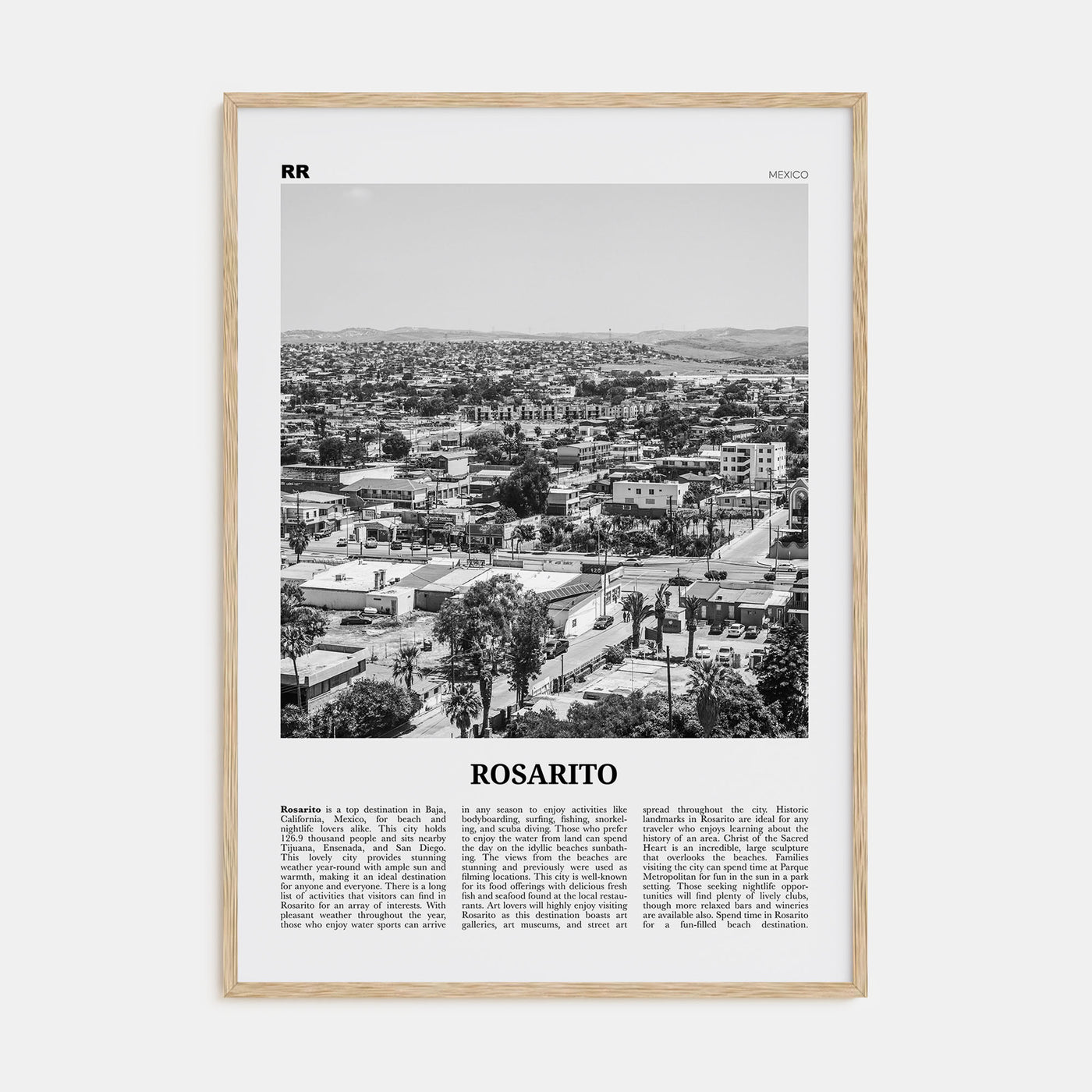Rosarito Travel B&W Poster