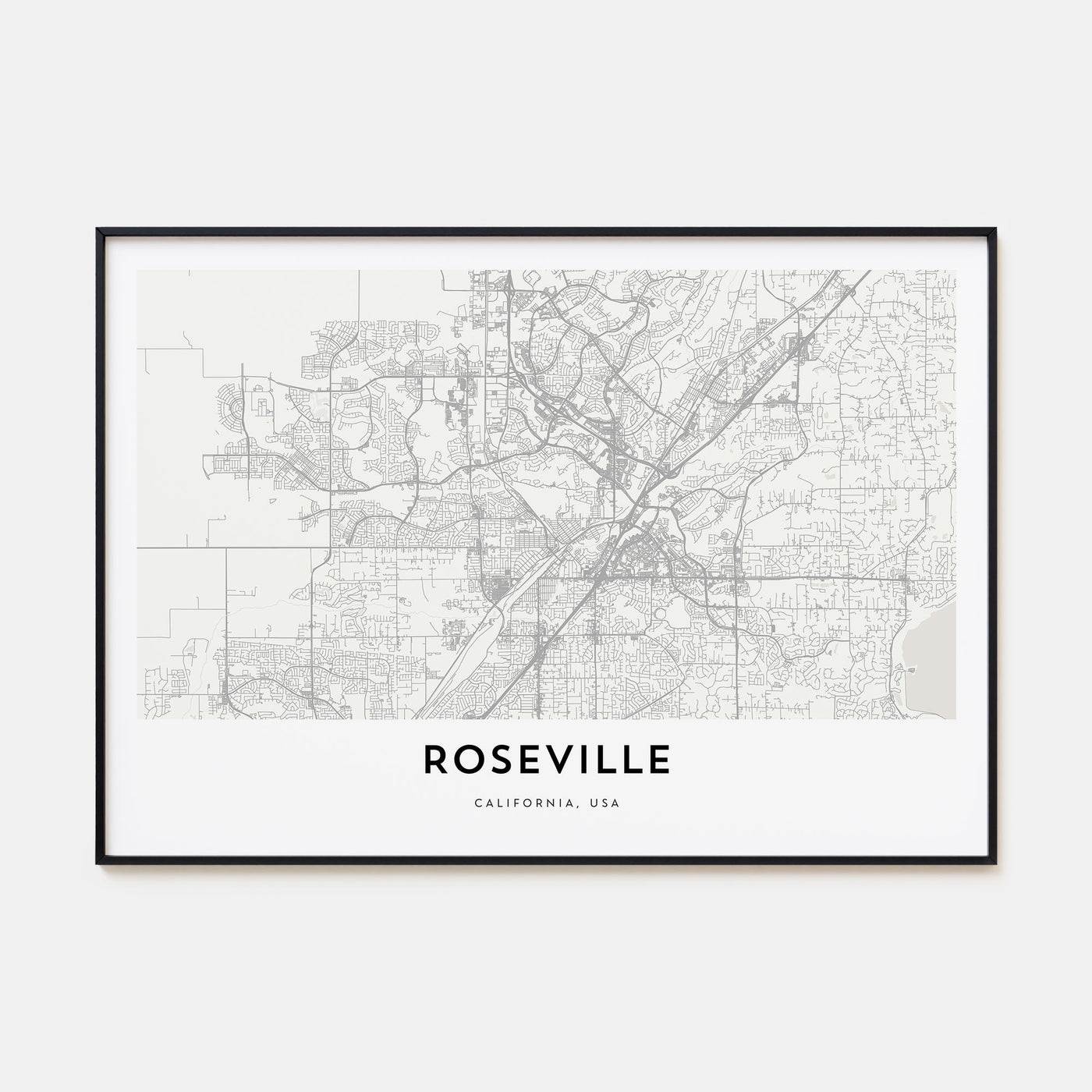 Roseville Map Landscape Poster