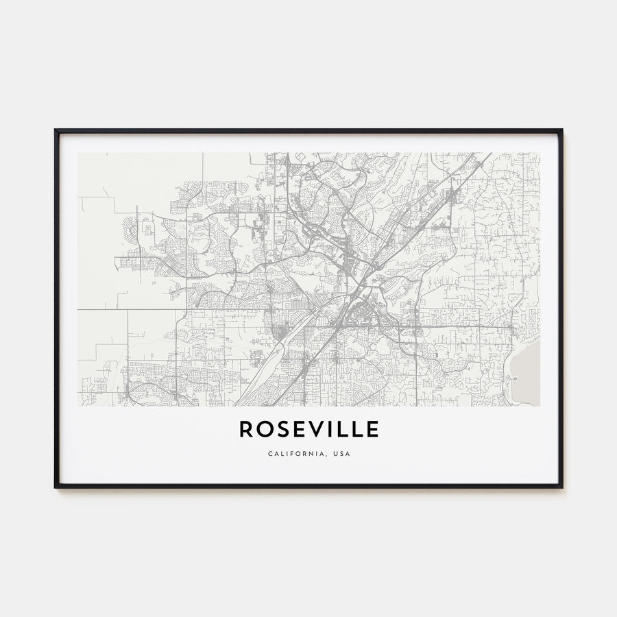 Roseville Map Landscape Poster