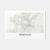 Roseville Map Landscape Poster