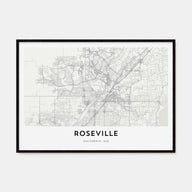 Roseville Map Landscape Poster