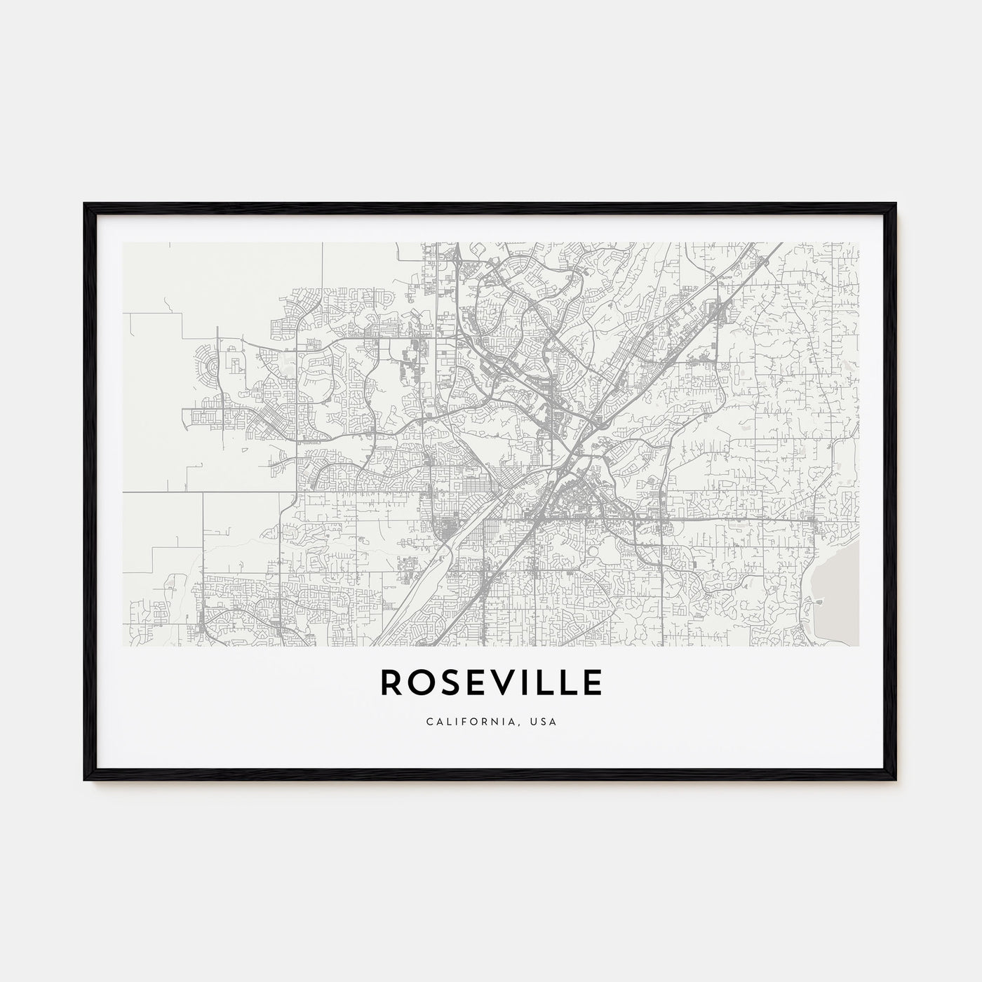 Roseville Map Landscape Poster