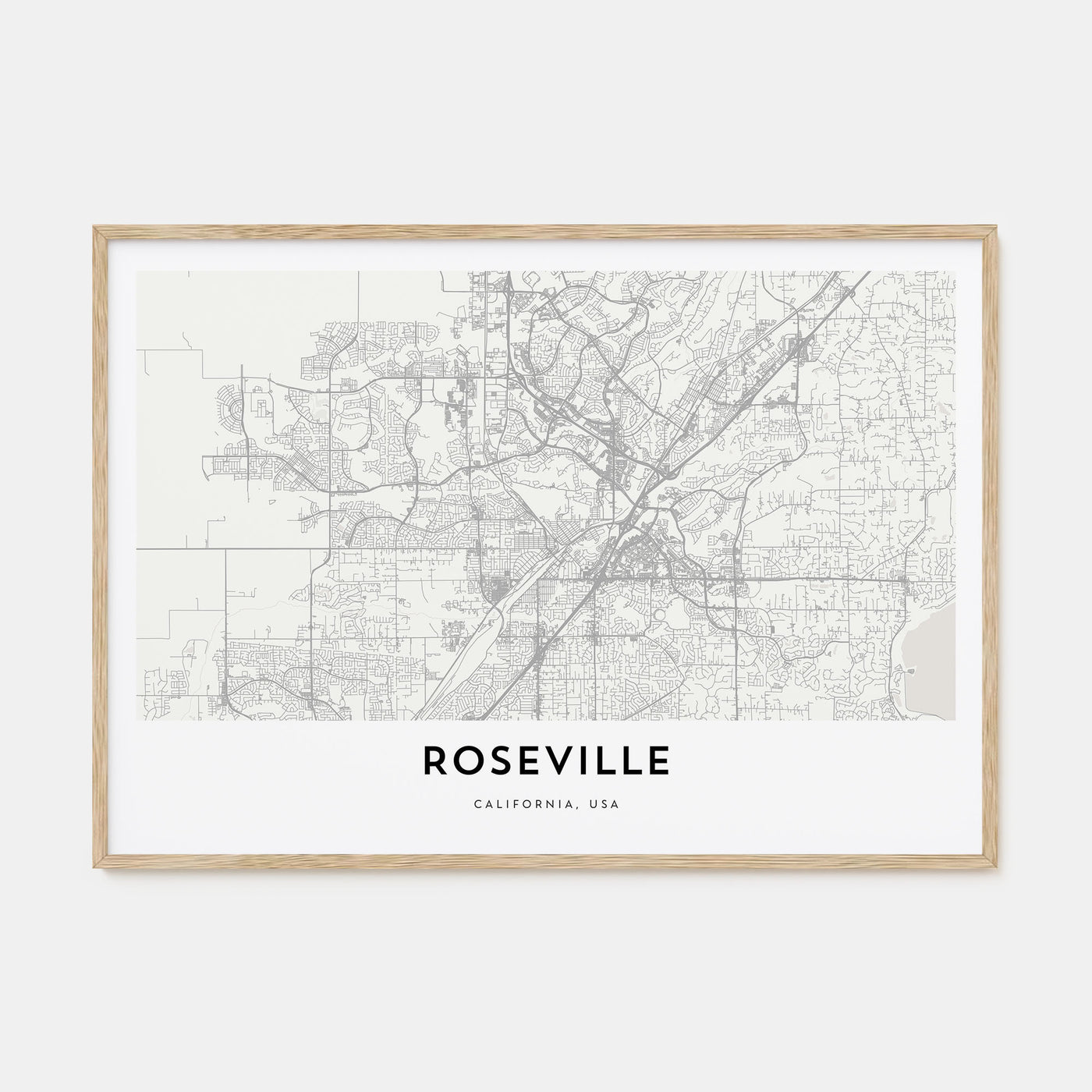 Roseville Map Landscape Poster