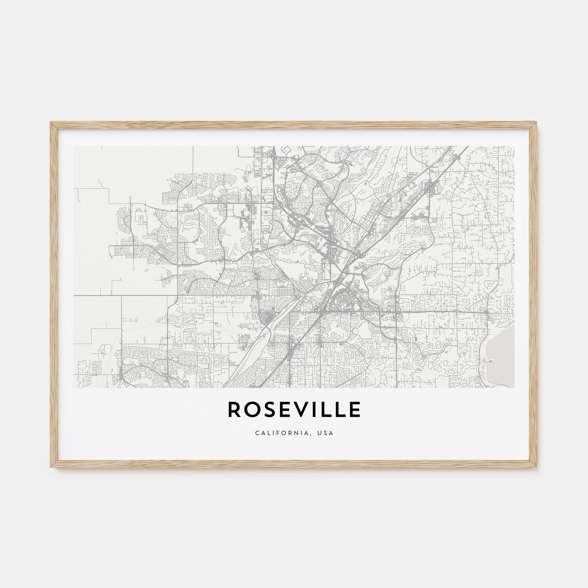 Roseville Map Landscape Poster