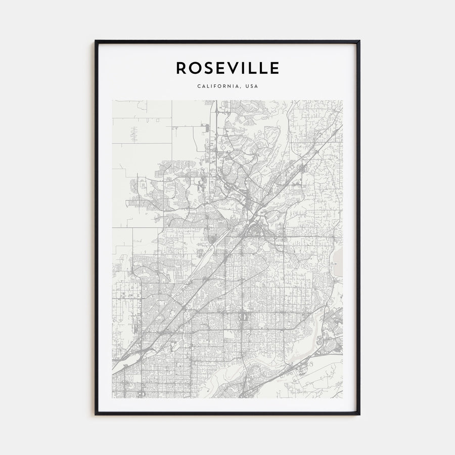 Roseville Map Portrait Poster
