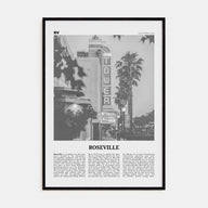 Roseville Travel B&W Poster