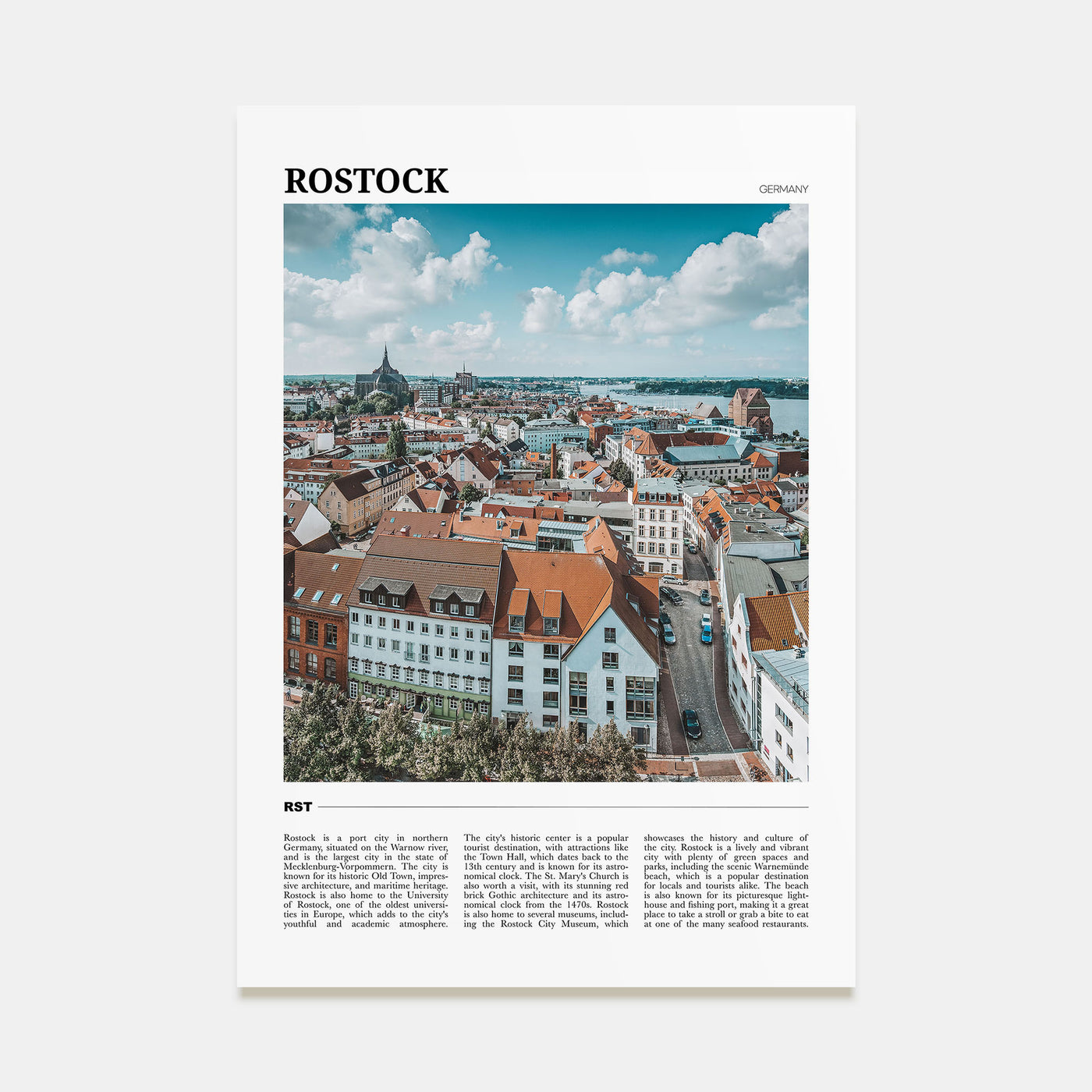 Rostock Travel Color Poster