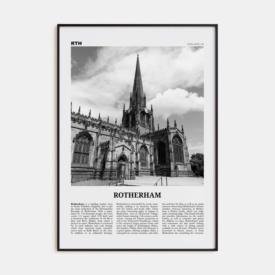 Rotherham Travel B&W Poster