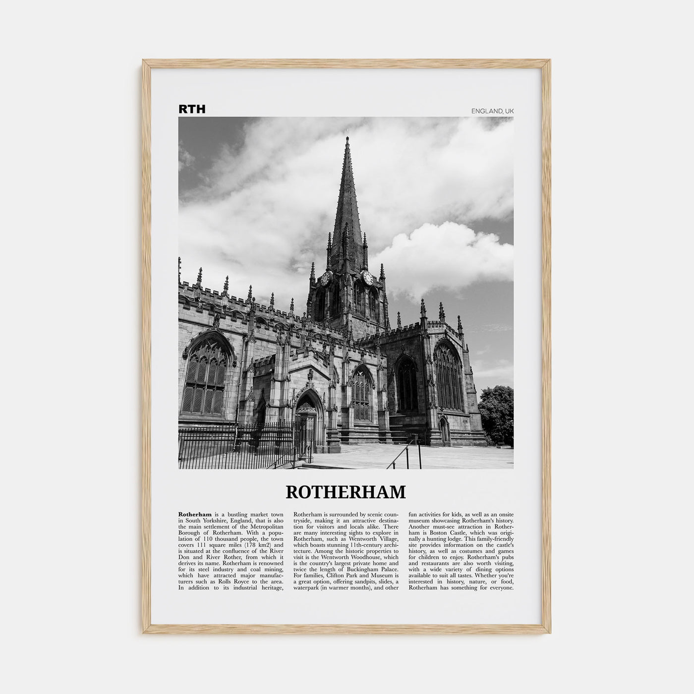 Rotherham Travel B&W Poster