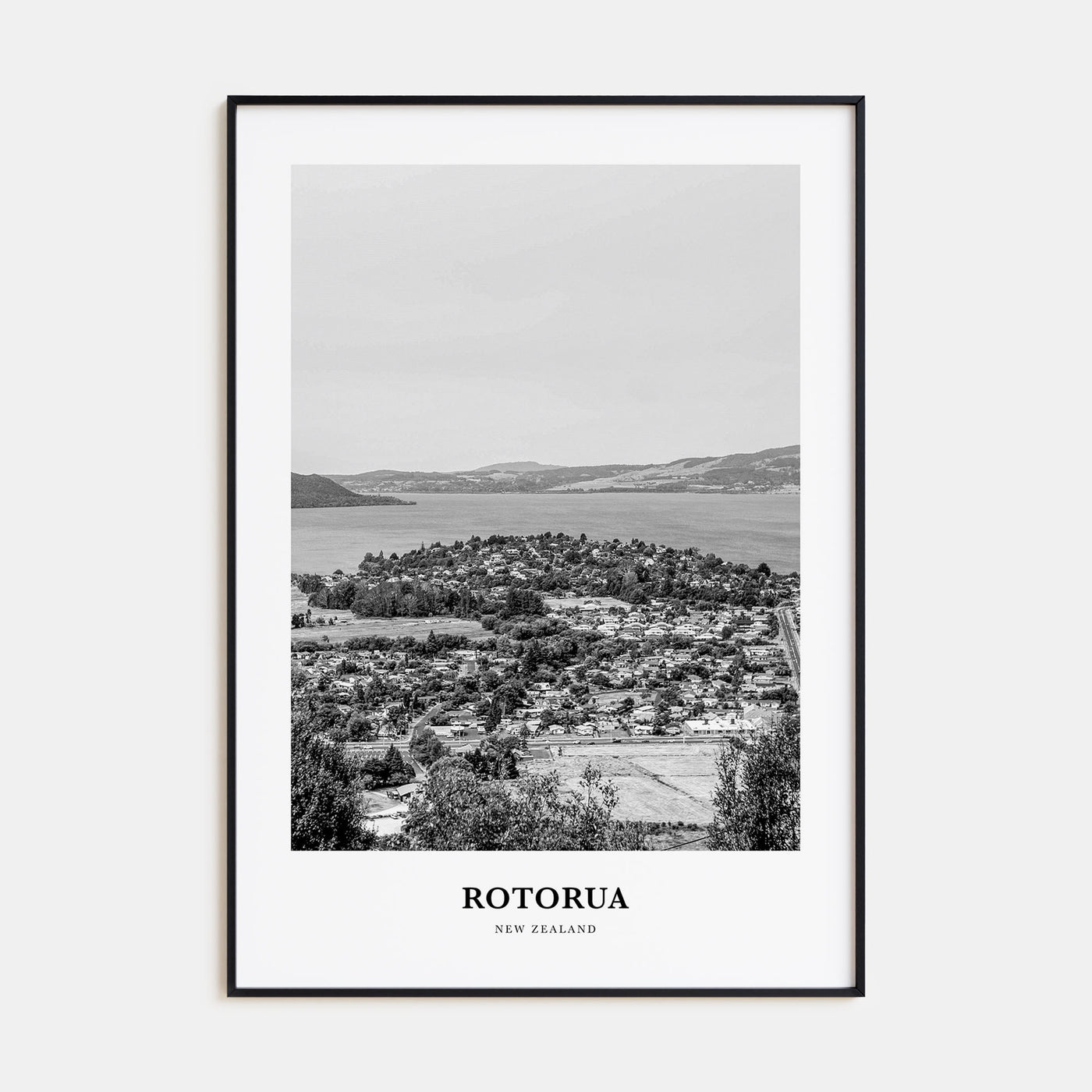 Rotorua Portrait B&W Poster