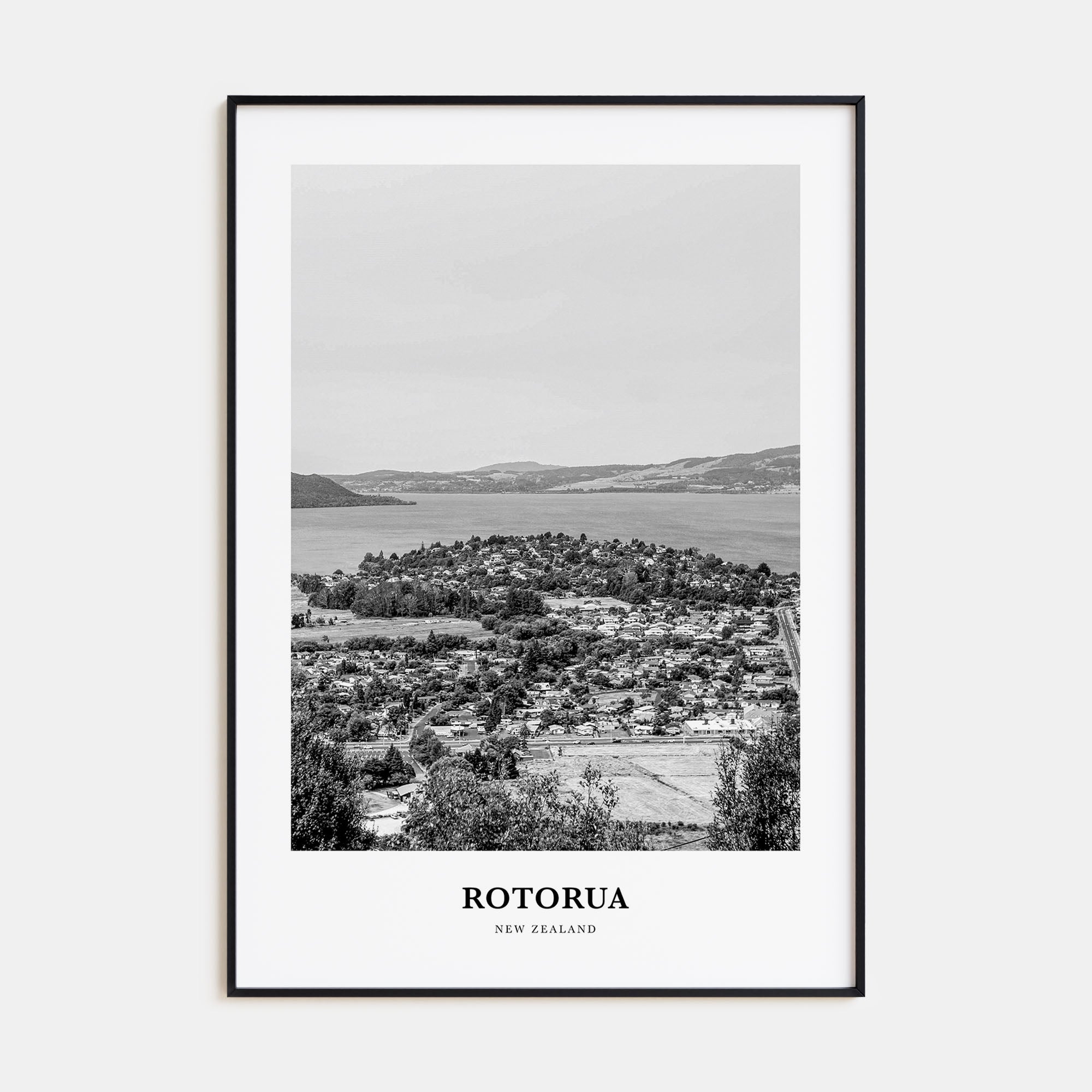 Rotorua Portrait B&W Poster
