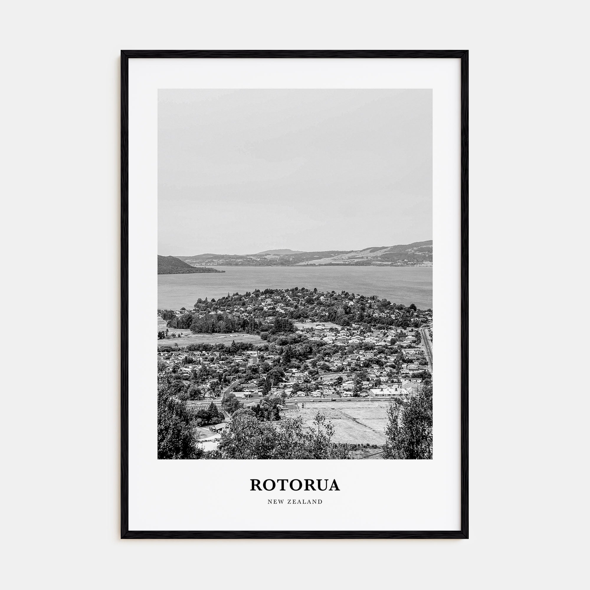 Rotorua Portrait B&W Poster