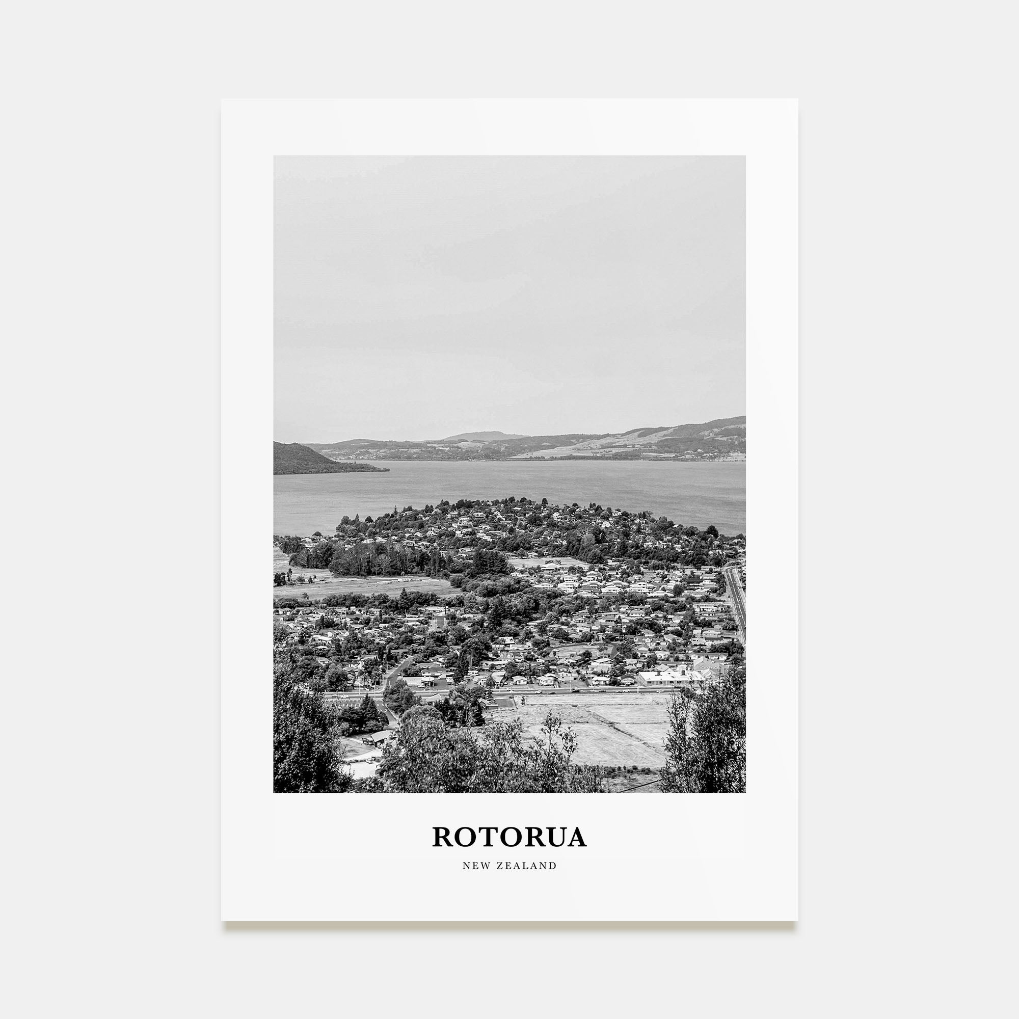 Rotorua Portrait B&W Poster