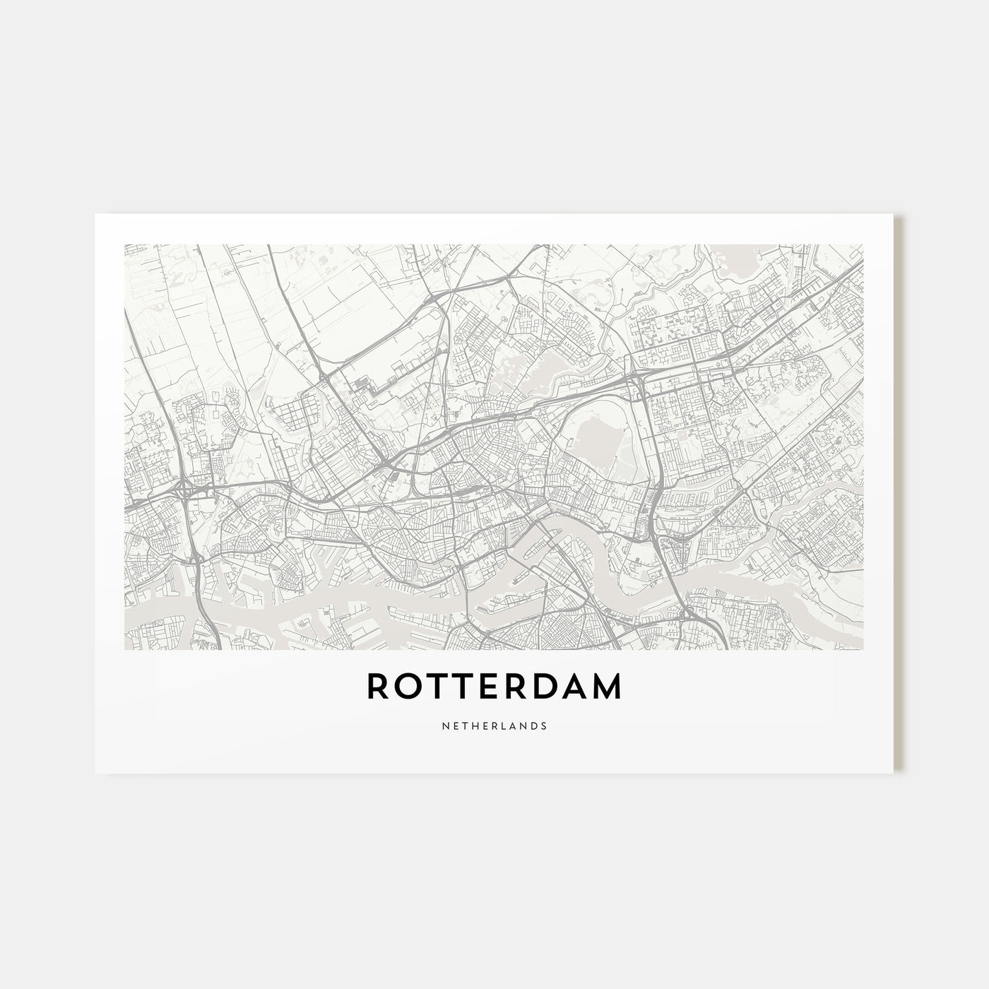 Rotterdam Map Landscape Poster