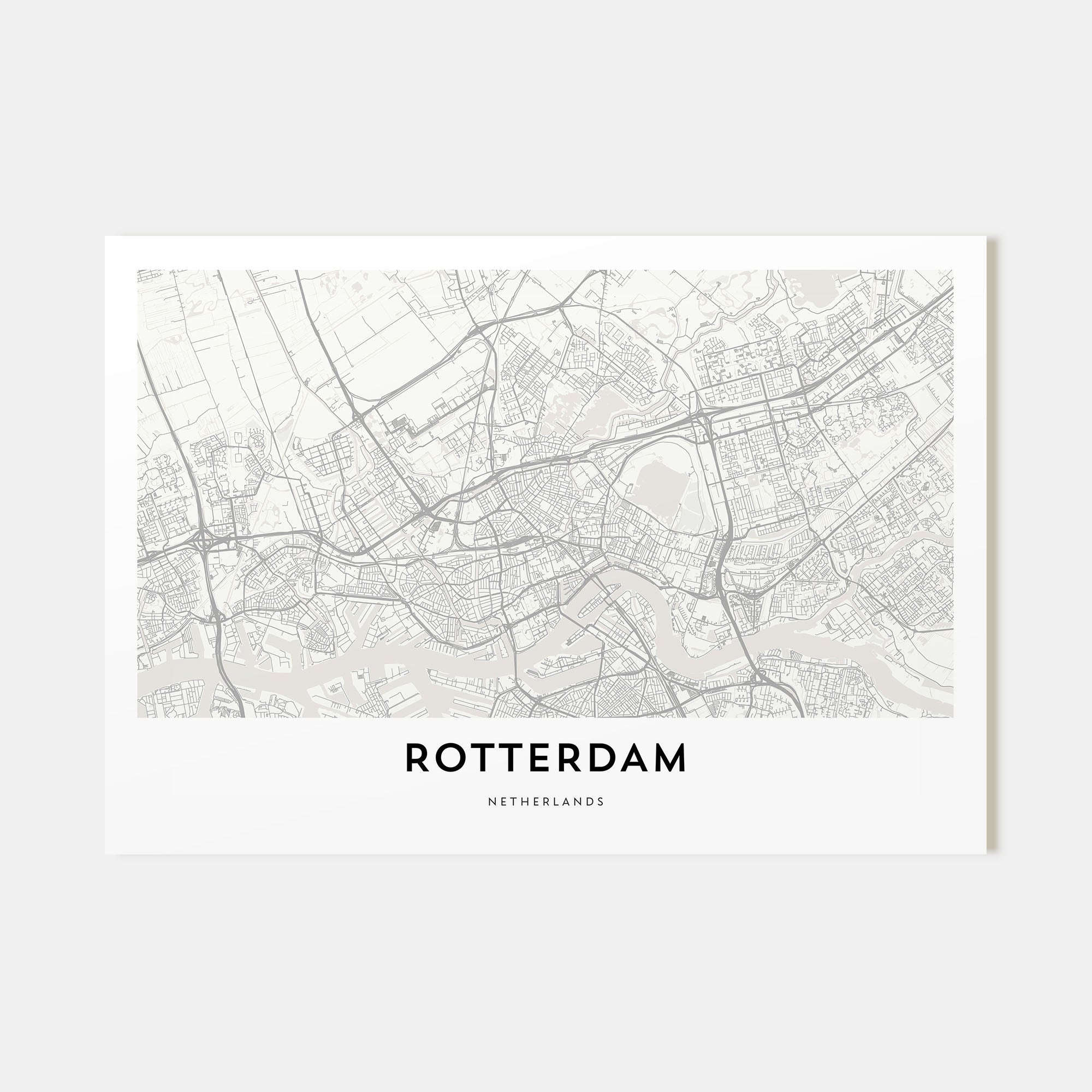 Rotterdam Map Landscape Poster