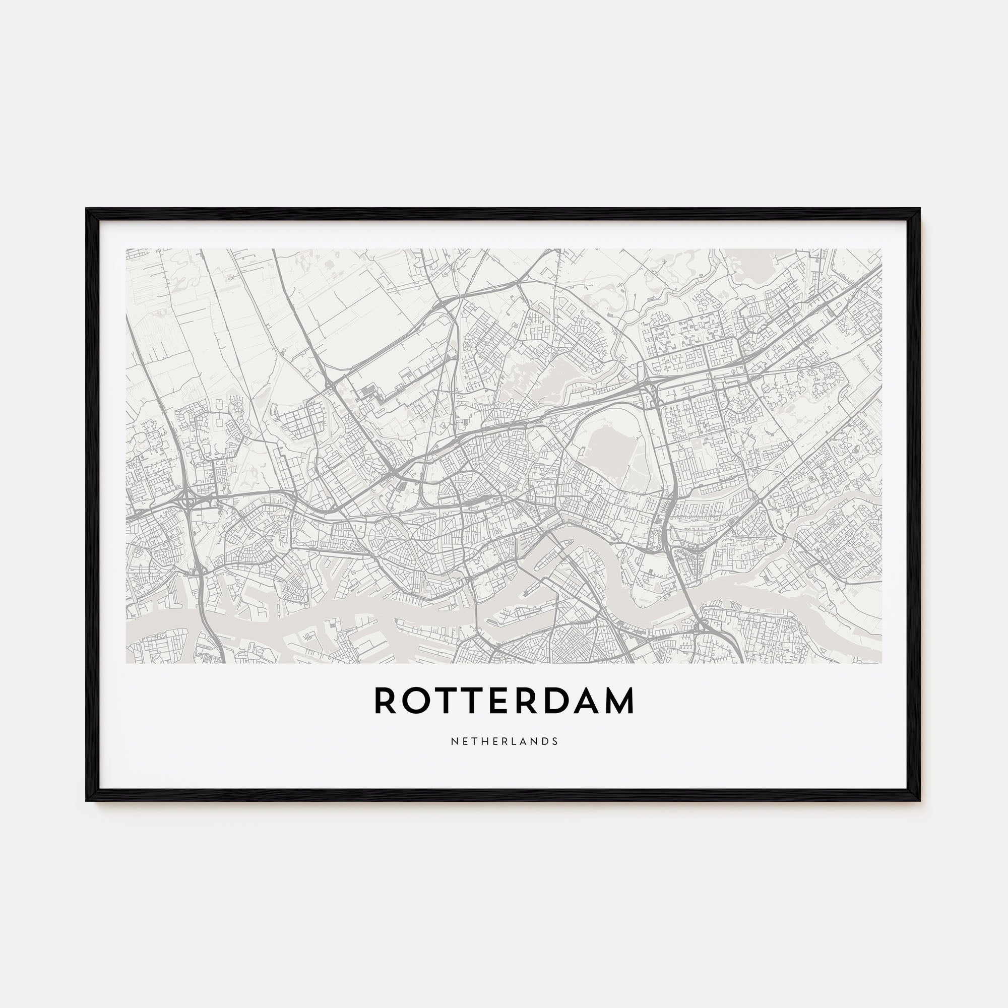Rotterdam Map Landscape Poster
