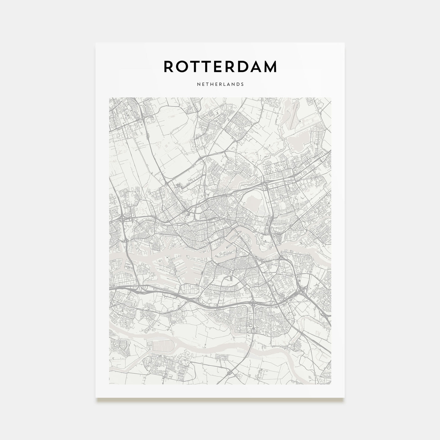 Rotterdam Map Portrait Poster