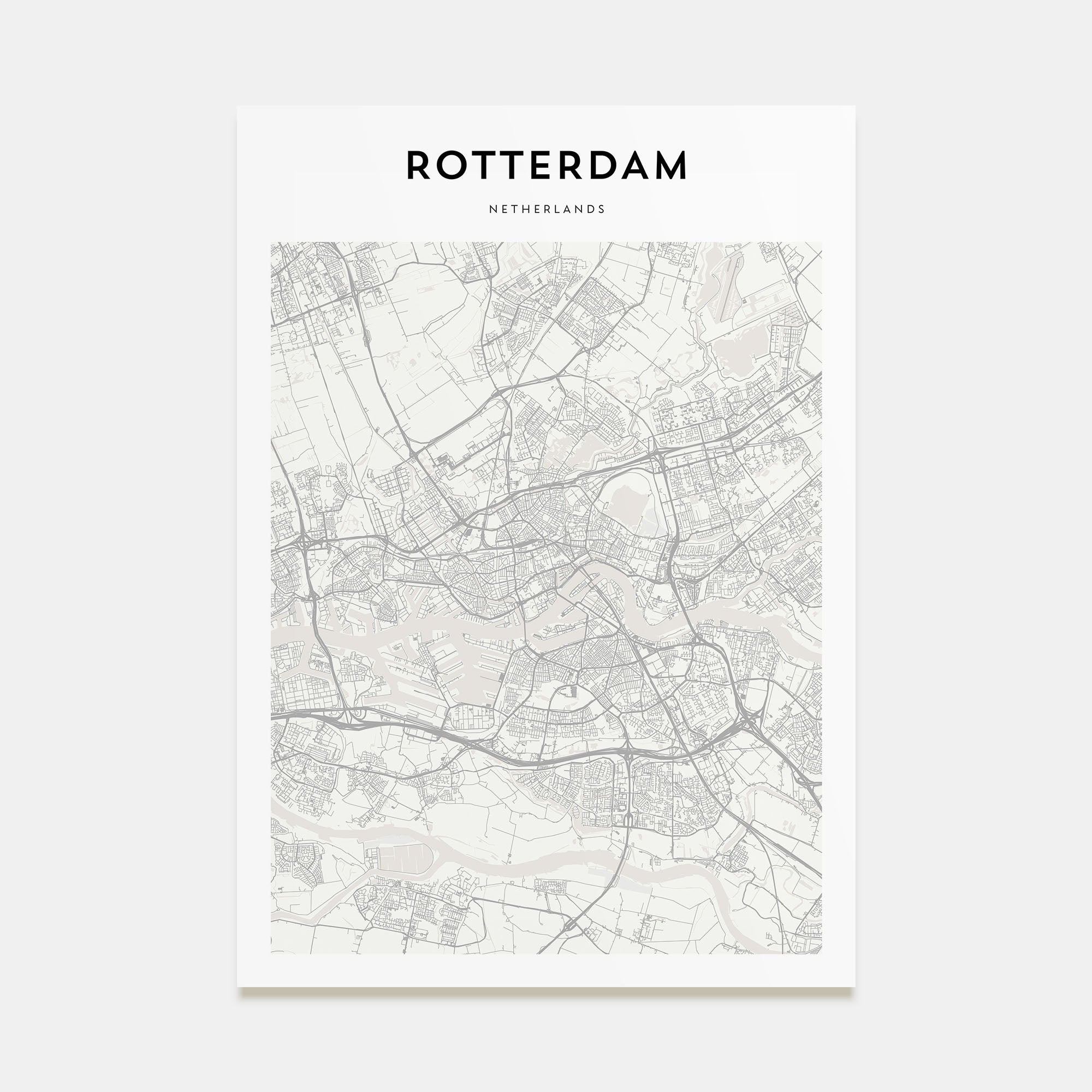 Rotterdam Map Portrait Poster