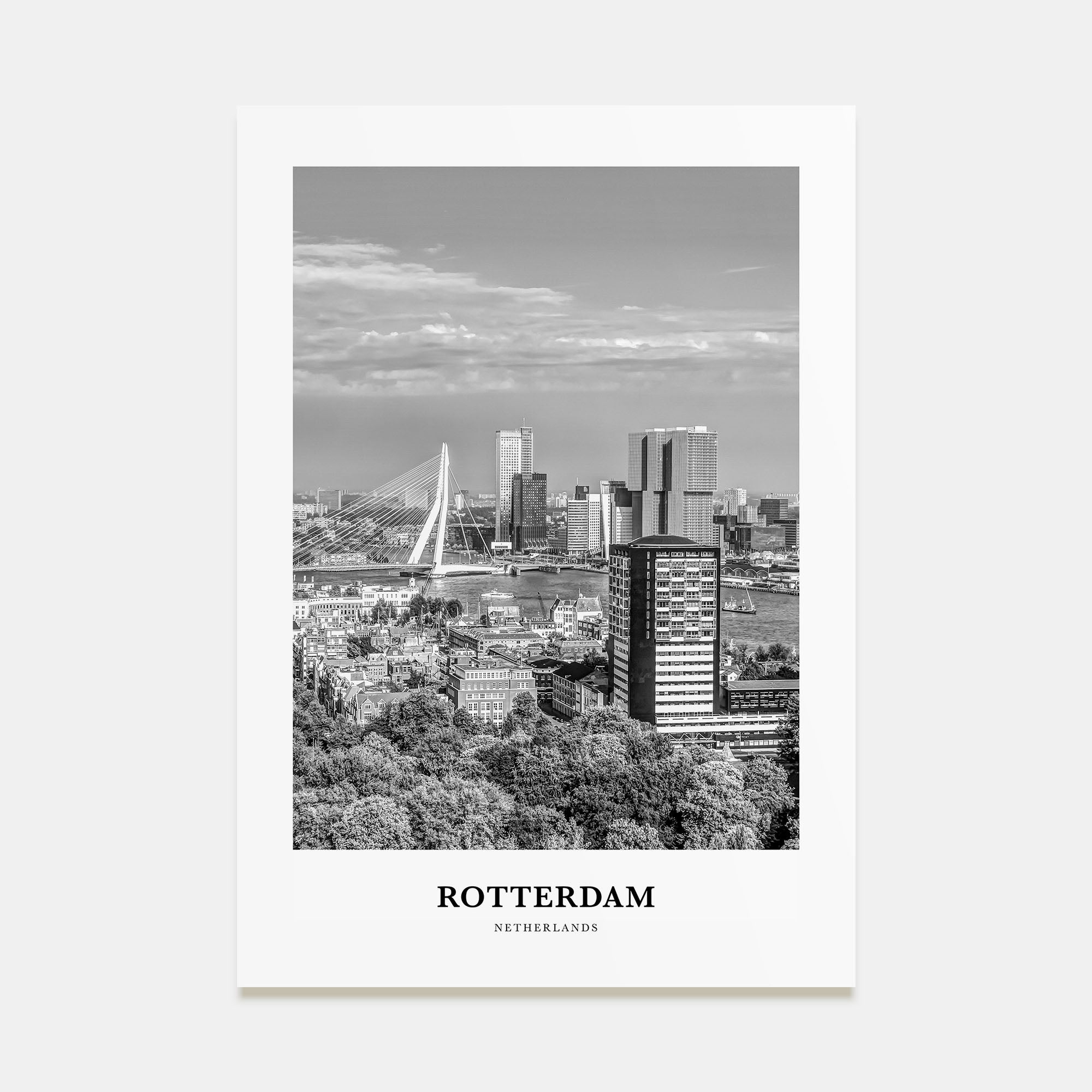 Rotterdam Portrait B&W No 2 Poster