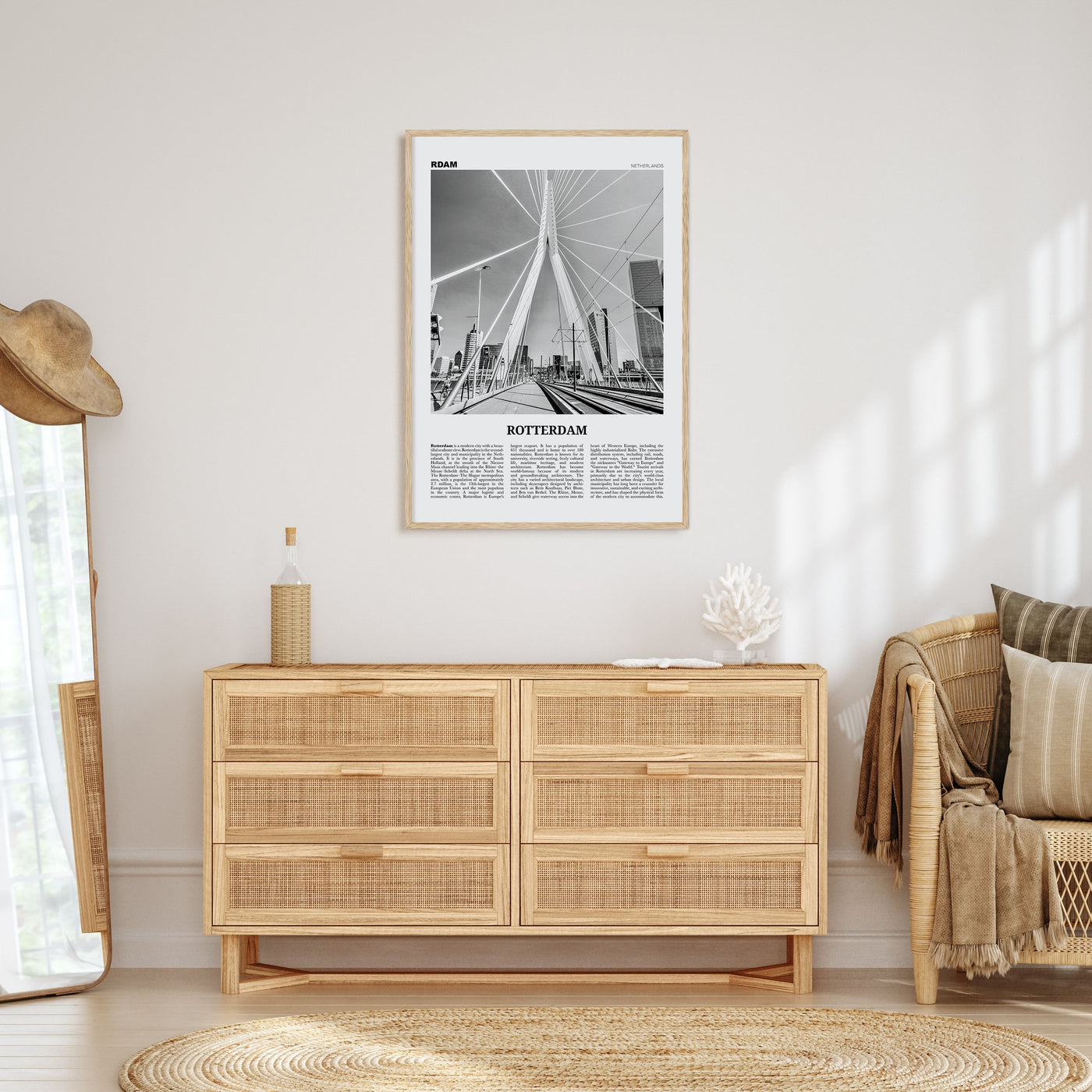 Rotterdam Travel B&W No 1 Poster