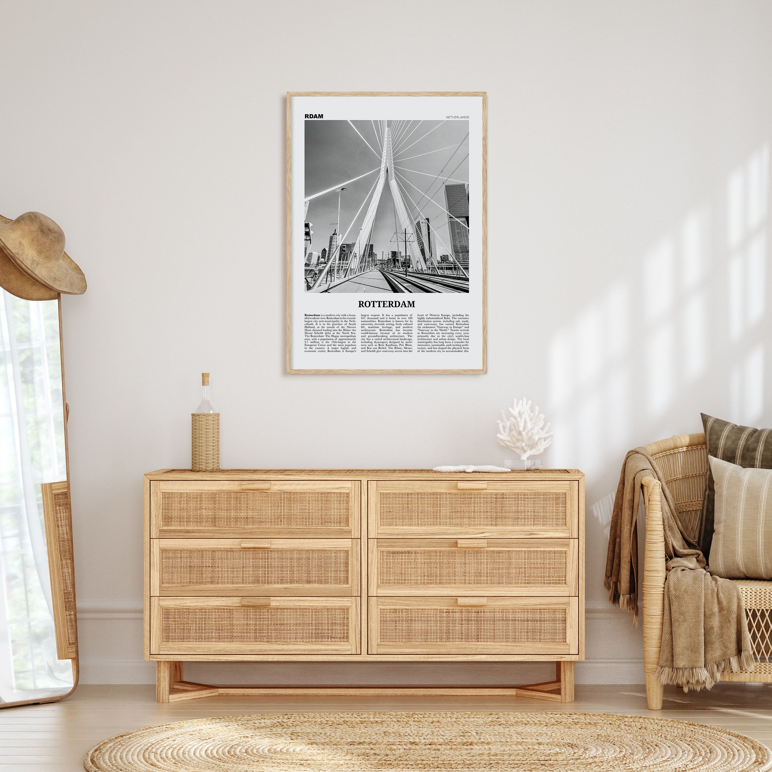 Rotterdam Travel B&W No 1 Poster