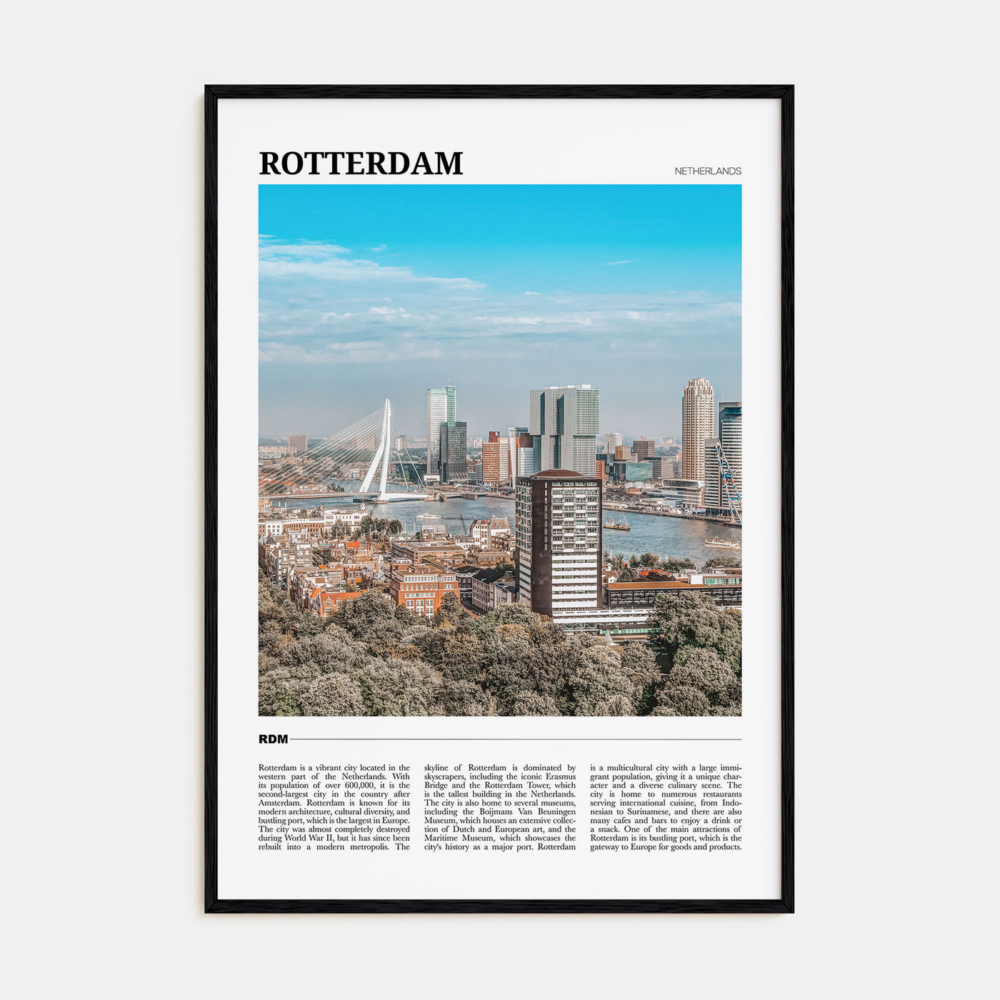 Rotterdam Travel Color Poster