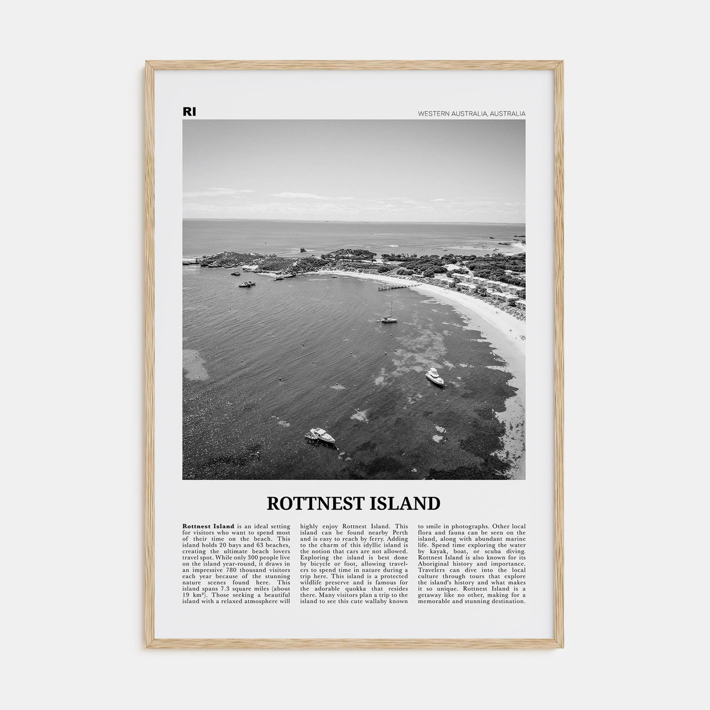 Rottnest Island Travel B&W Poster