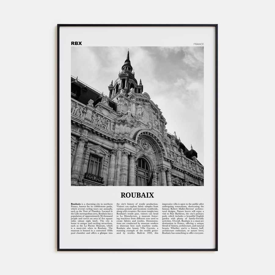 Roubaix Travel B&W Poster