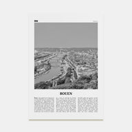 Rouen Travel B&W Poster