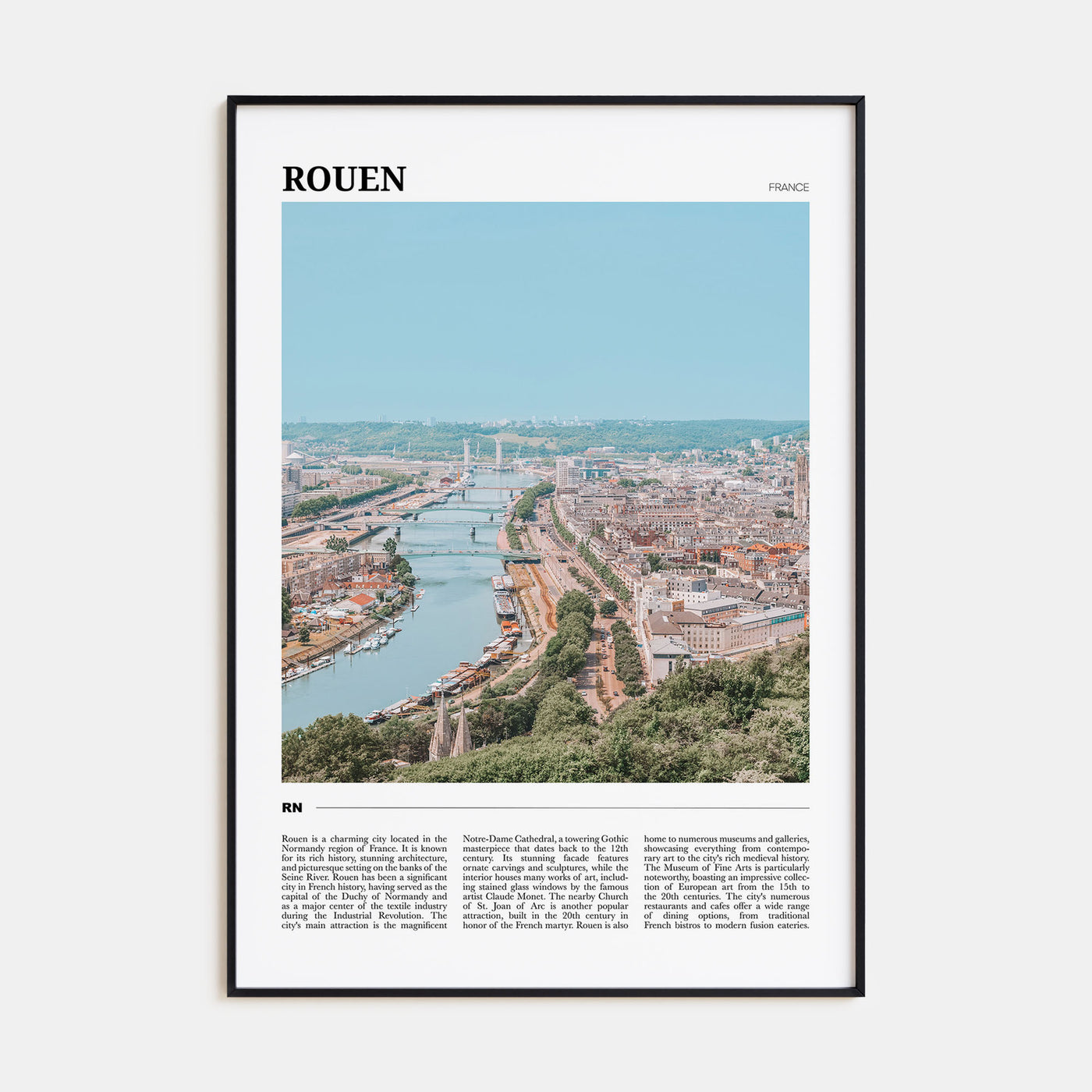 Rouen Travel Color Poster