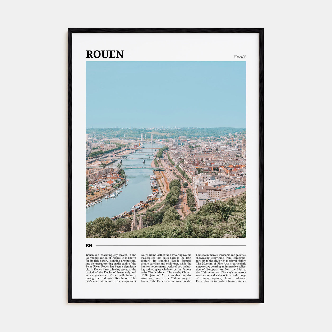 Rouen Travel Color Poster