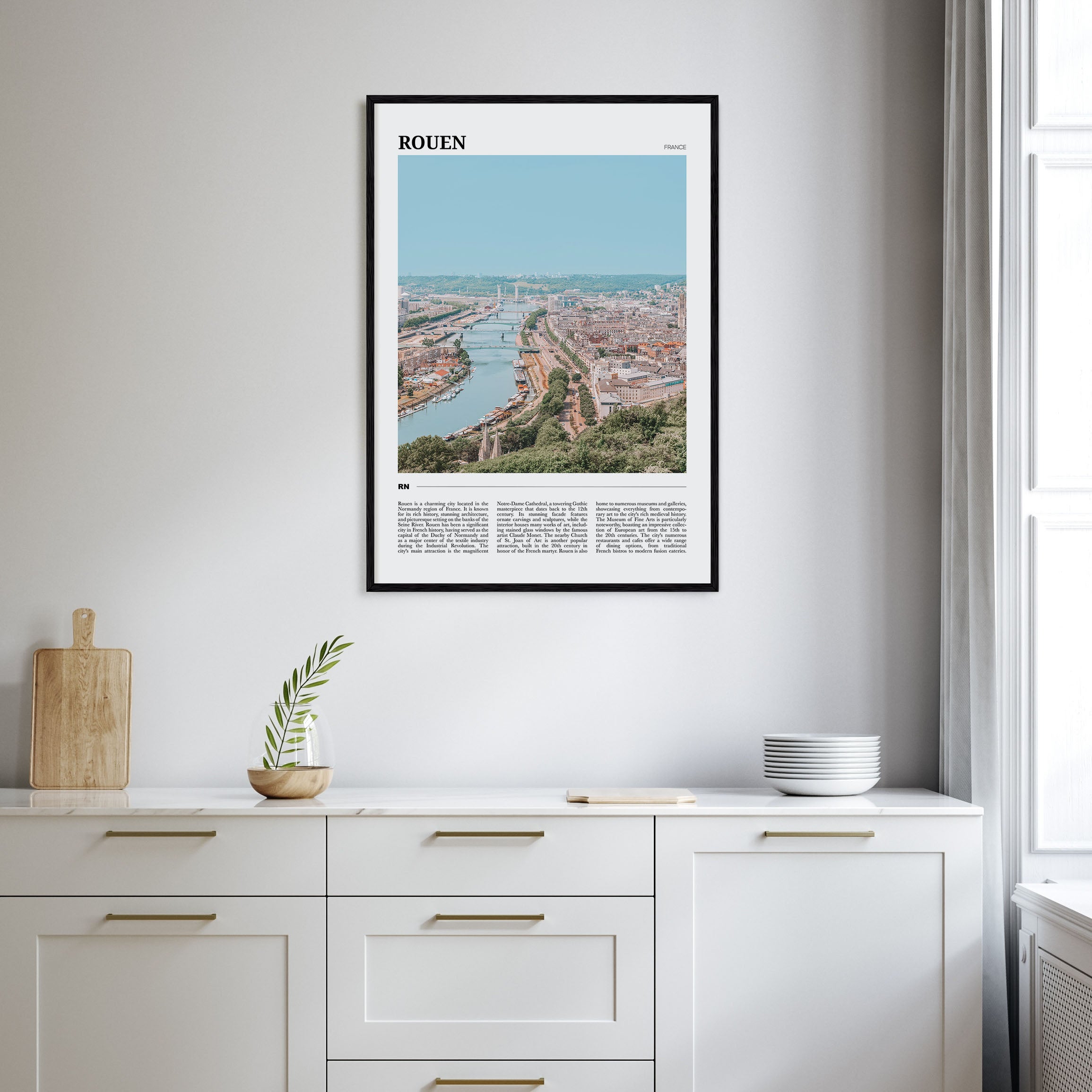 Rouen Travel Color Poster