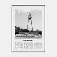Round Rock Travel B&W Poster