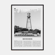 Round Rock Travel B&W Poster