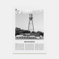 Round Rock Travel B&W Poster