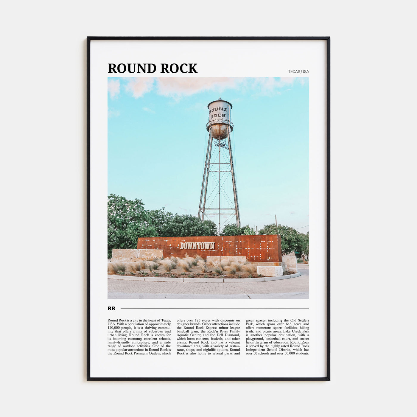 Round Rock Travel Color Poster