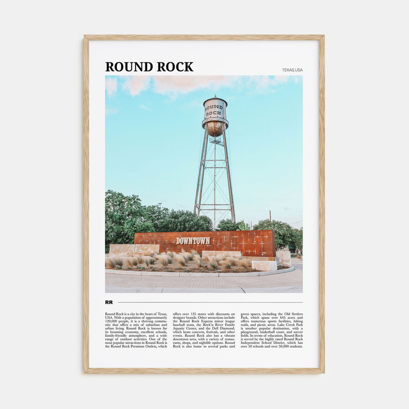 Round Rock Travel Color Poster