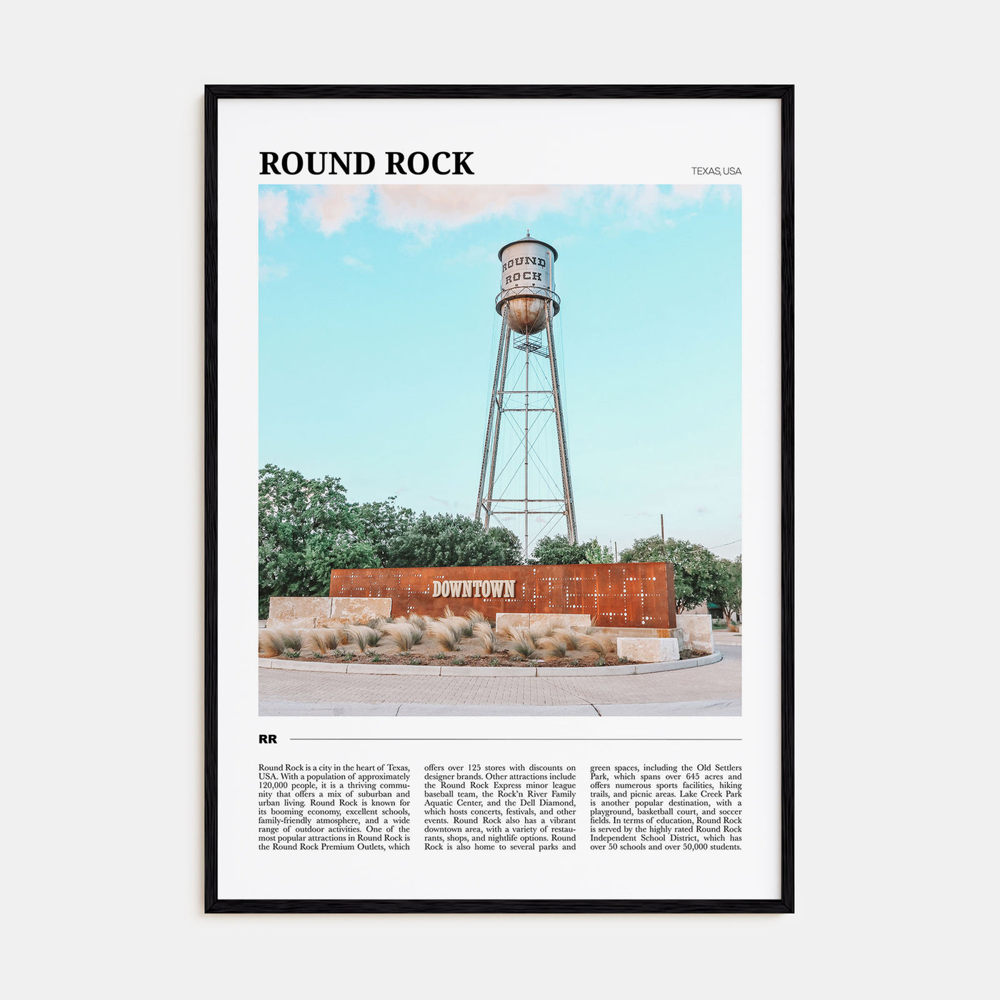 Round Rock Travel Color Poster