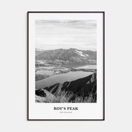 Roy's Peak Portrait B&W Poster