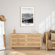 Roy's Peak Portrait B&W Poster