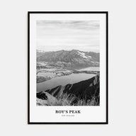 Roy's Peak Portrait B&W Poster