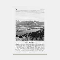 Roy's Peak Travel B&W Poster