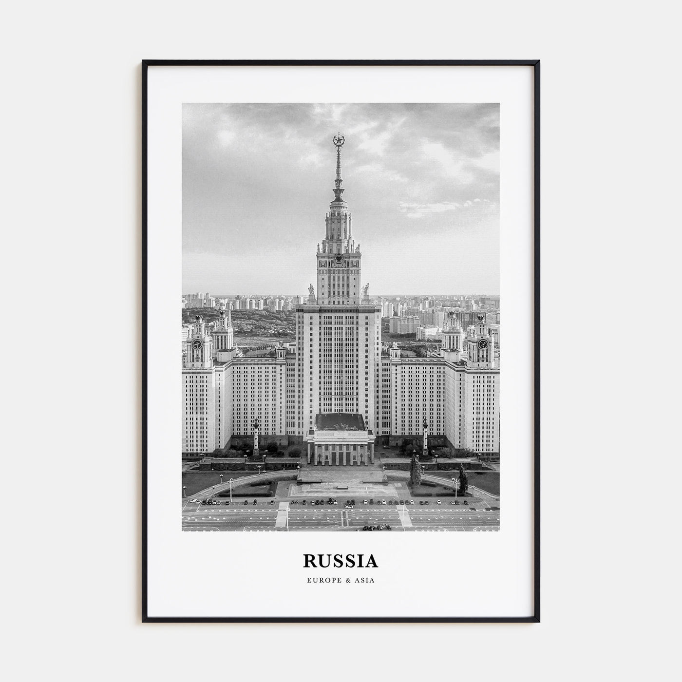 Russia Portrait B&W Poster