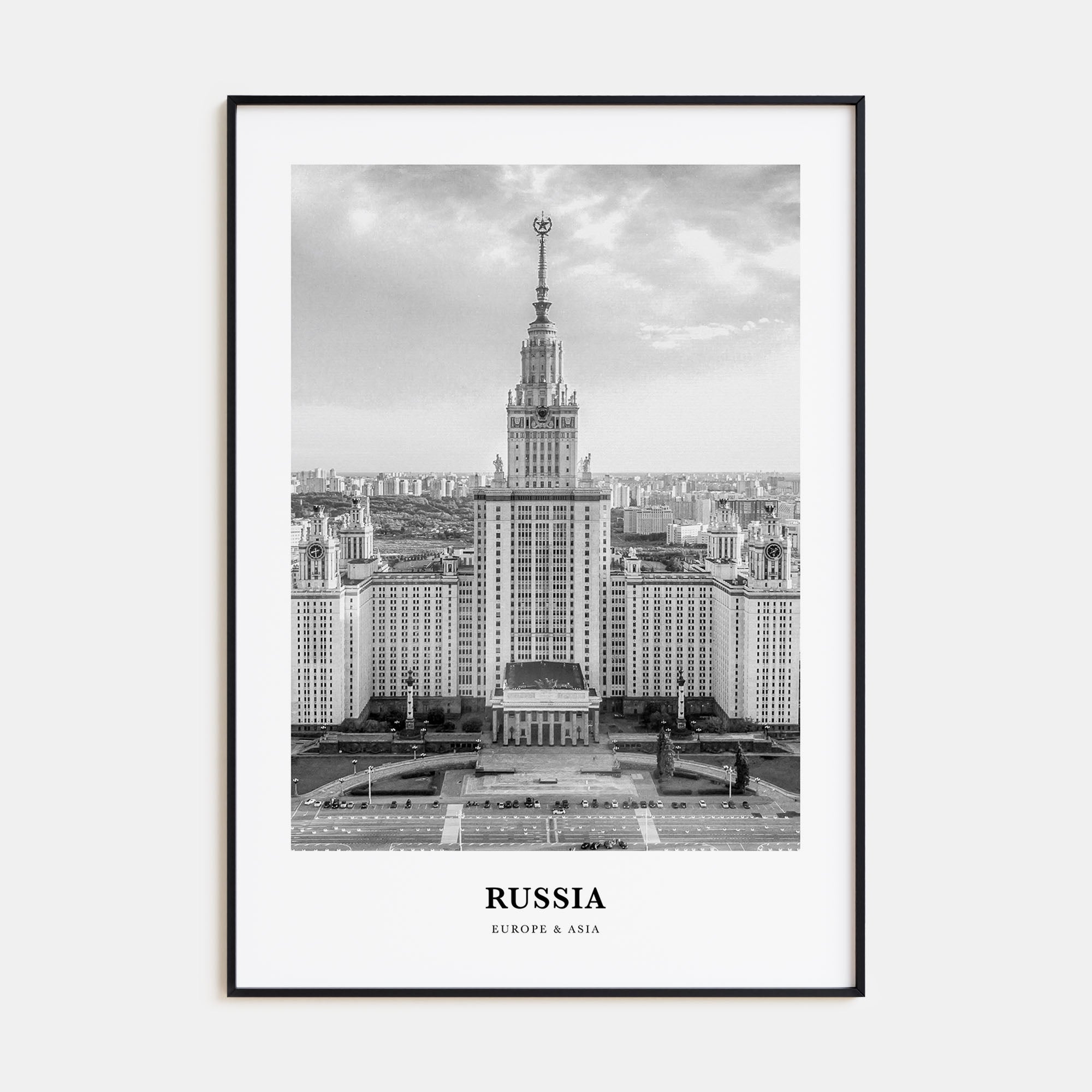 Russia Portrait B&W Poster