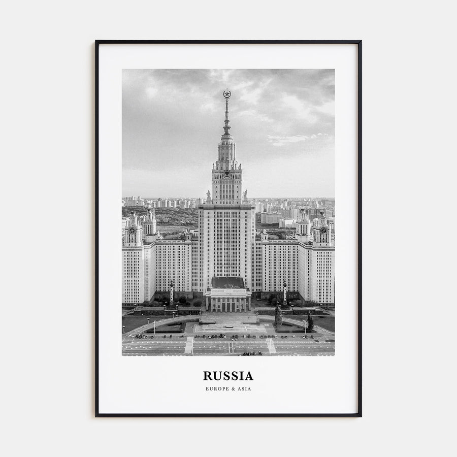 Russia Portrait B&W Poster