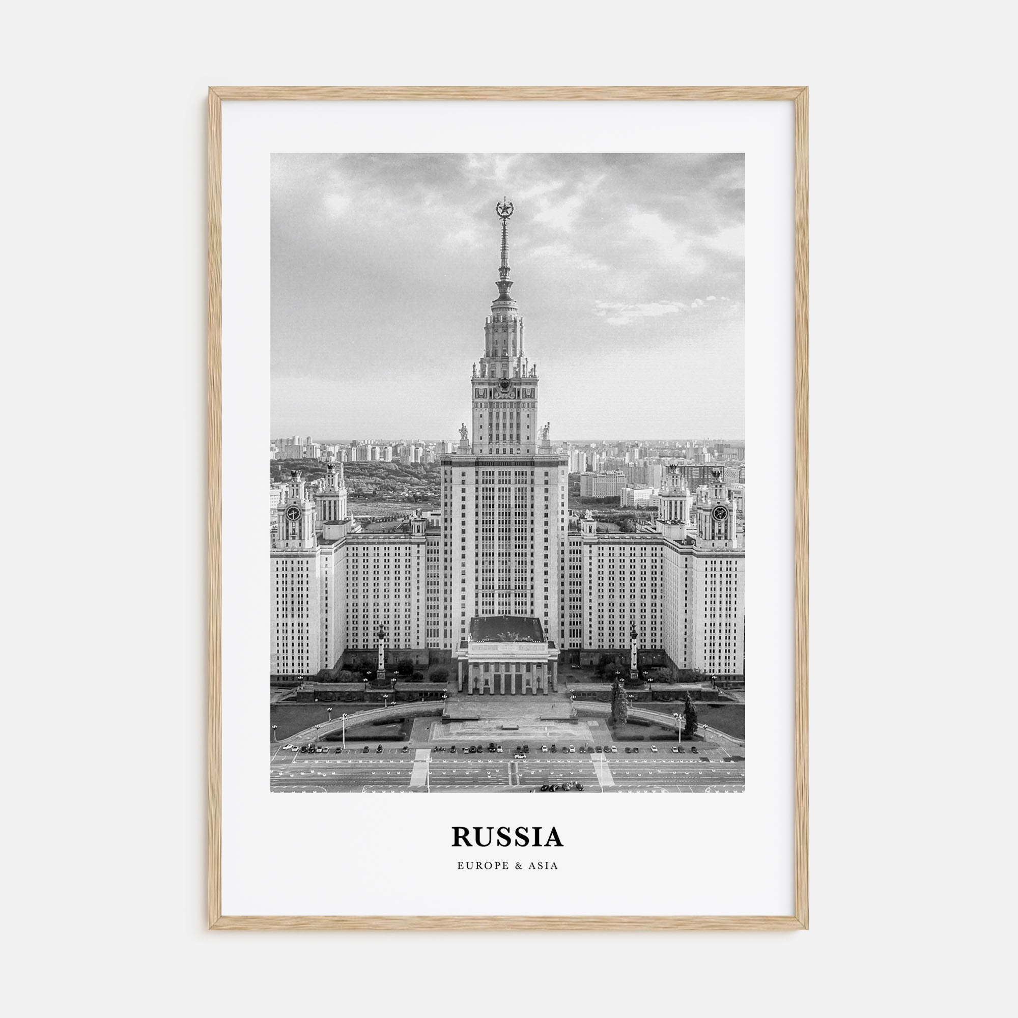 Russia Portrait B&W Poster