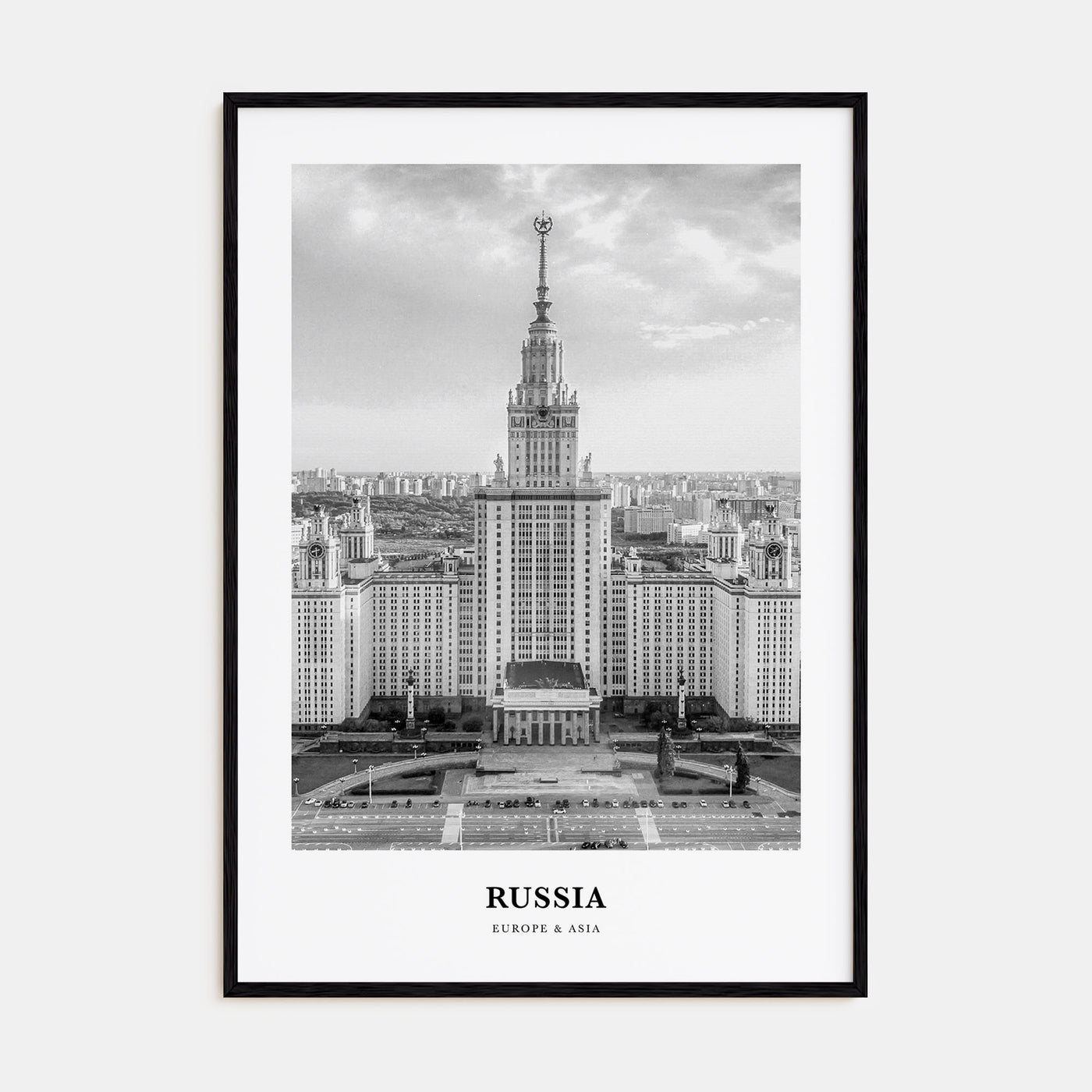 Russia Portrait B&W Poster